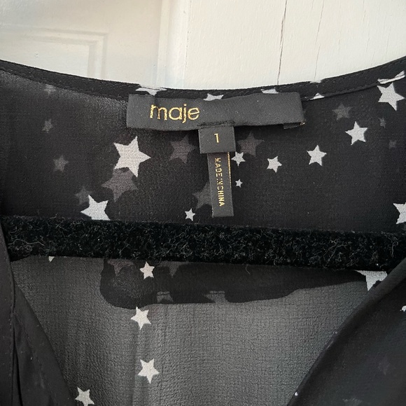 Maje Retro Star Print Midi Dress - Size 1 (XS/S) - Picture 5 of 5